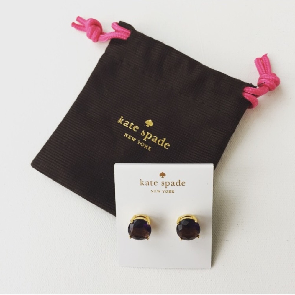 New Kate Spade Purple Round Gumdrop Studs - Picture 4 of 8